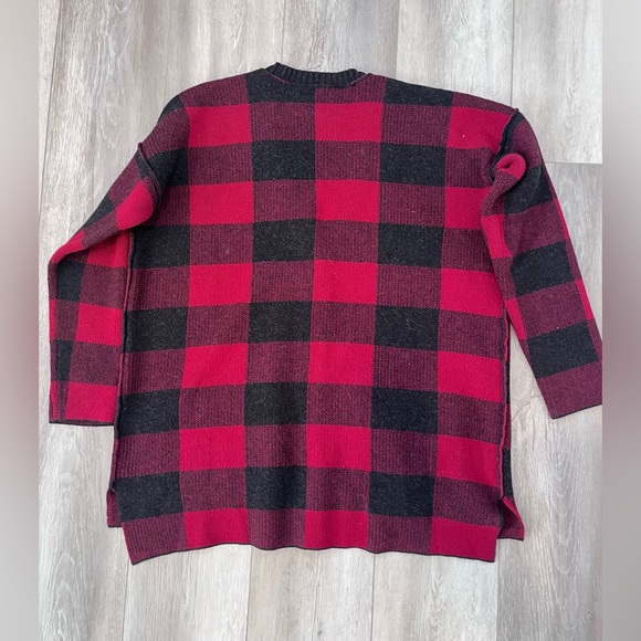 Current Elliott Plaid Cardigan Sweater Oversized - Picture 4 of 5